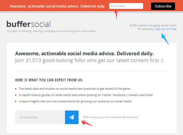6 Tactics to Boost Your Email Marketing image Buffer Email SignUp e1409426293241