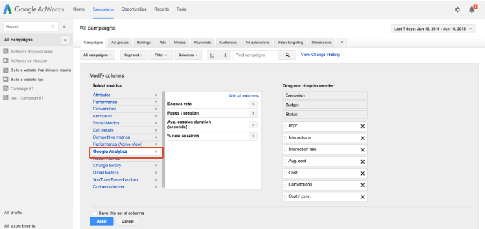 3 Underused AdWords Features That’ll Blow Your Mind & Boost Your Bottom Line - viewing analytics data in adwords