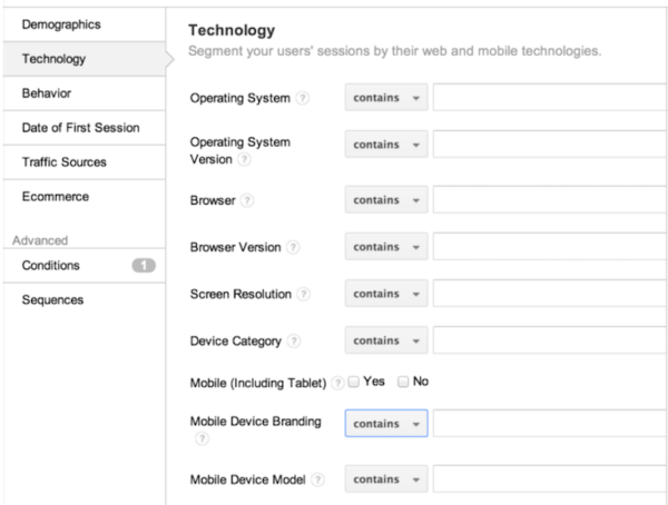 how to narrow down your remarketing audience by the technology they are using