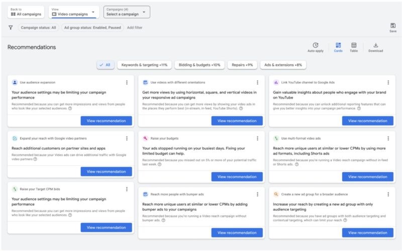 Google launches marketer resource center and AI recommendation tool