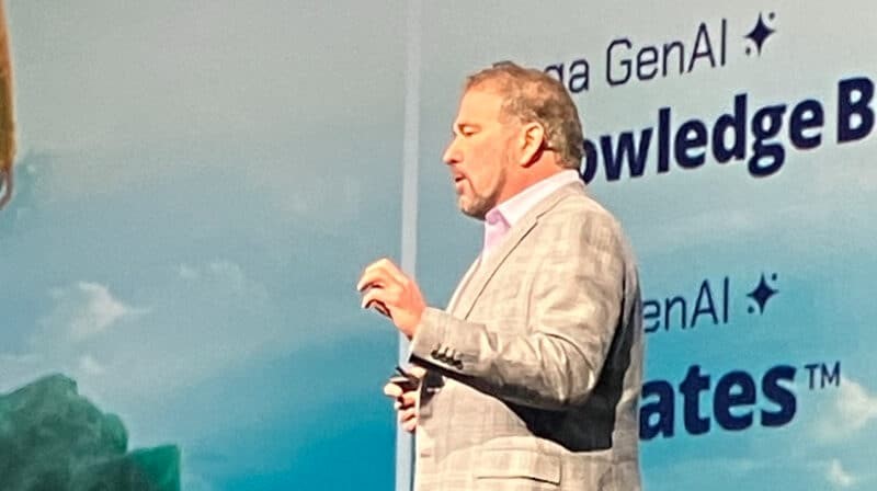 Pega CEO Alan TRefler giving keynote