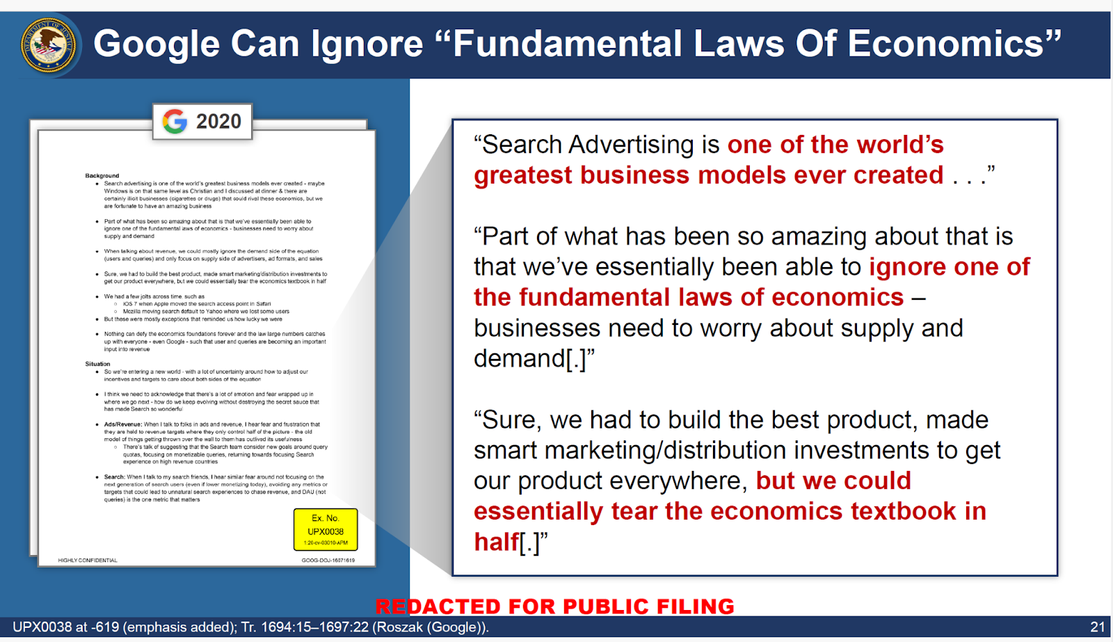 Why Google lost: The DoJ’s case in 11 slides