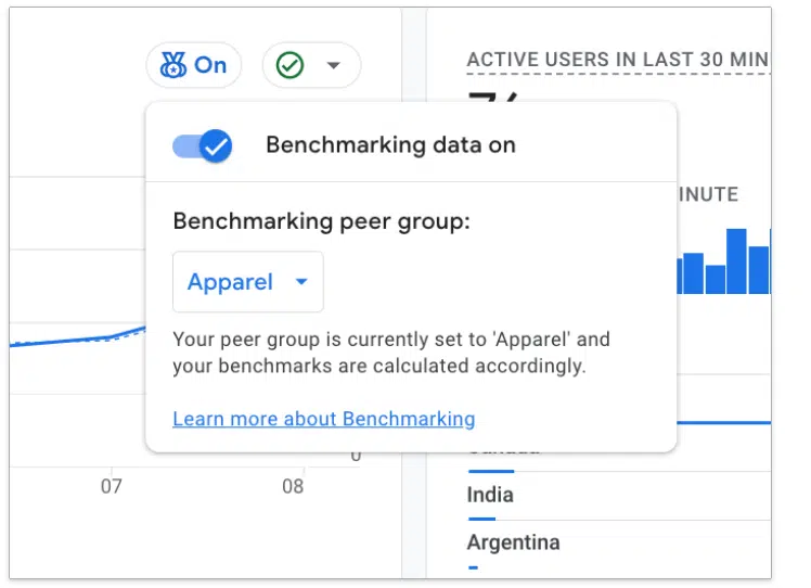 Google Analytics 4 introduces benchmarking data