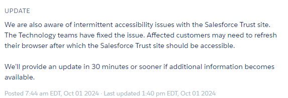 Salesforce goes down, while speculation and conspiracy theories go up