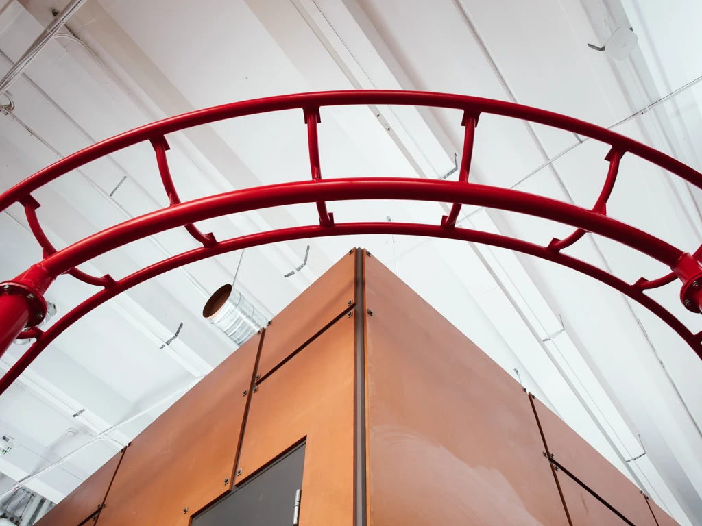 Think your office is fun? This Swedish studio has a fully-functioning indoor roller coaster